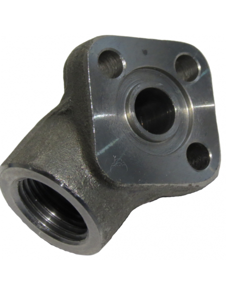 Brida en codo rosca hembra 1/2" para bombas hidráulicas