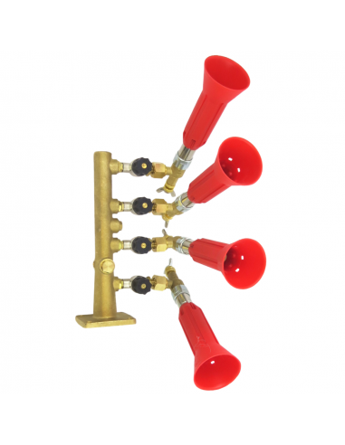 Columna 4 salidas con pulverizador regulable turbo con módulo antigota