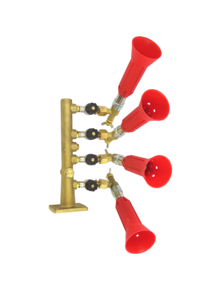 Columna 4 salidas con pulverizador regulable turbo con módulo antigota