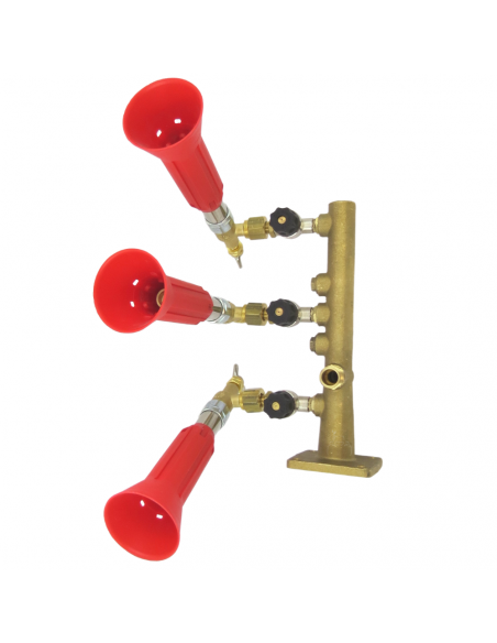 Columna 3 salidas con pulverizador regulable y módulo antigota