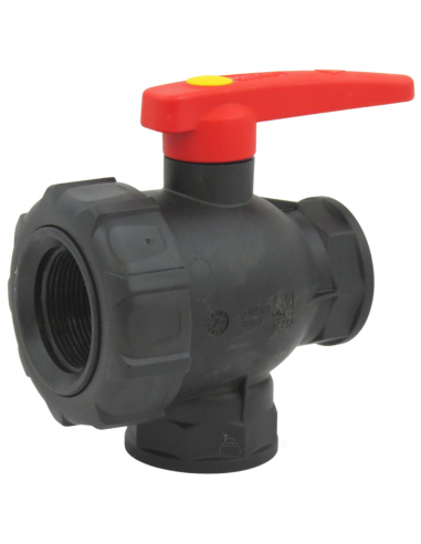 Válvula de bola 3 vías de flujo continuo 1"1/4