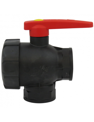 Válvula de bola 3 vías de flujo continuo 1"1/4