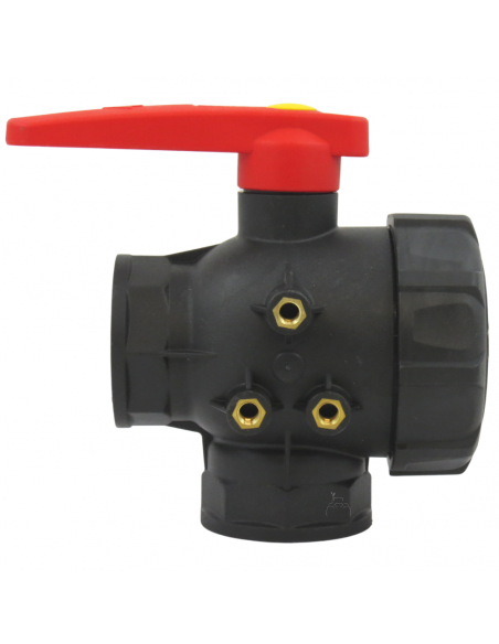 Válvula de bola 3 vías de flujo continuo 1"1/4