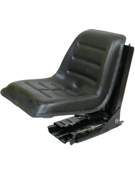 Asiento negro con respaldo abatible hacia delánte