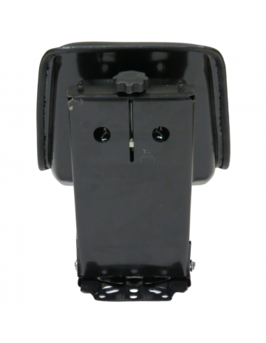 Asiento negro con respaldo abatible hacia delánte