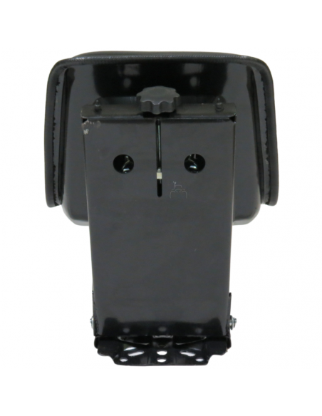 Asiento negro con respaldo abatible hacia delánte