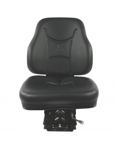 Asiento PVC negro con base suspensión mecánica