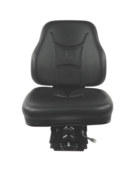 Asiento PVC negro con base suspensión mecánica