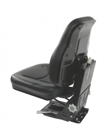 Asiento PVC negro con base suspensión mecánica