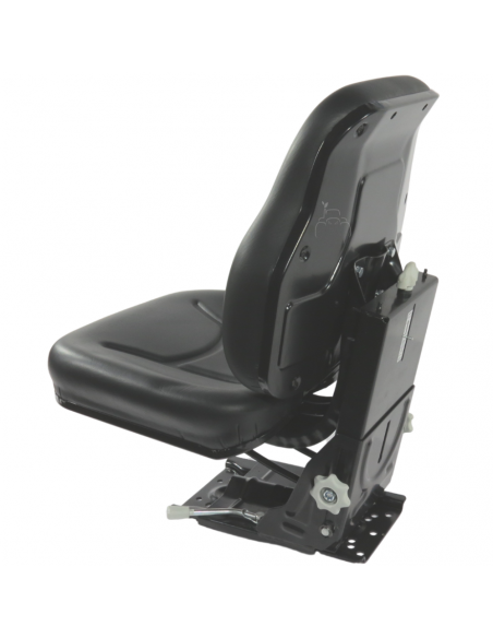 Asiento PVC negro con base suspensión mecánica
