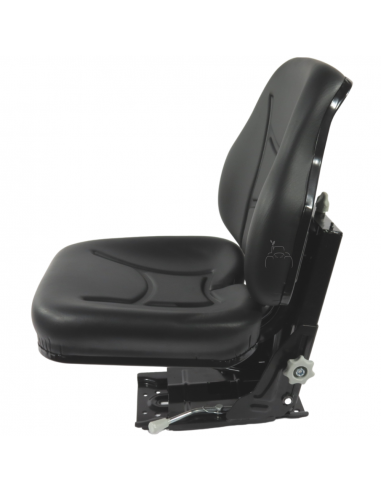 Asiento PVC negro con base suspensión mecánica