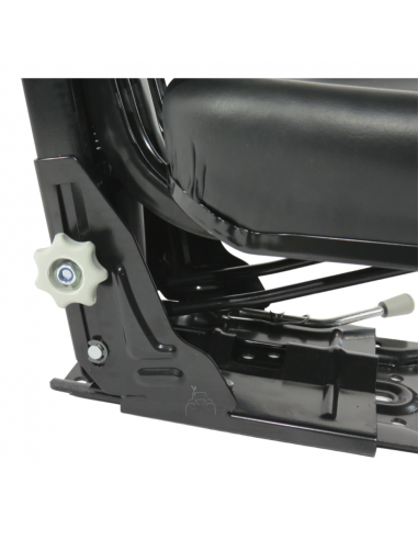 Asiento PVC negro con base suspensión mecánica