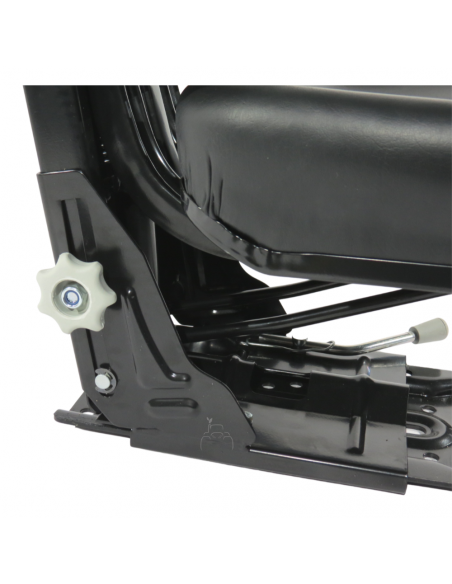 Asiento PVC negro con base suspensión mecánica