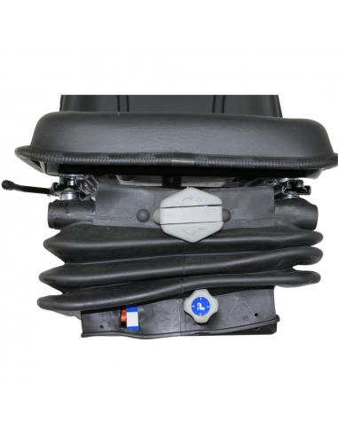 Asiento PVC negro con base suspensión mecánica