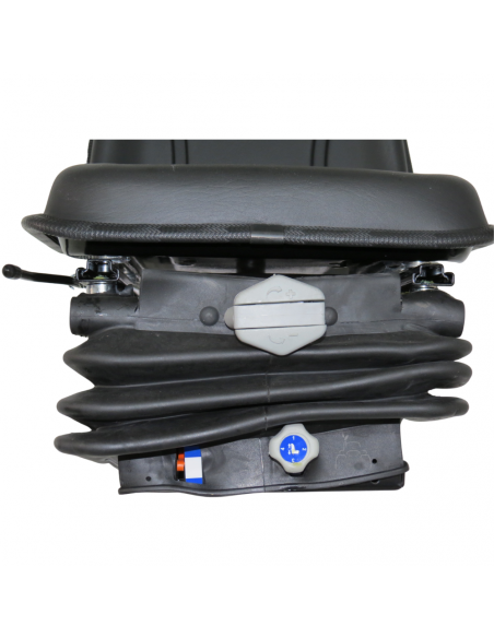 Asiento PVC negro con base suspensión mecánica