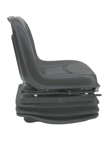 Asiento PVC negro con base suspensión mecánica