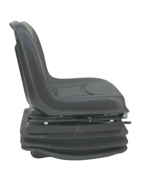 Asiento PVC negro con base suspensión mecánica