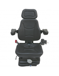 Asiento PVC negro con base suspensión mecánica