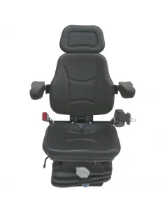 Asiento PVC negro con base suspensión mecánica