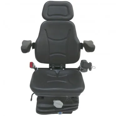 Asiento PVC negro con base suspensión mecánica