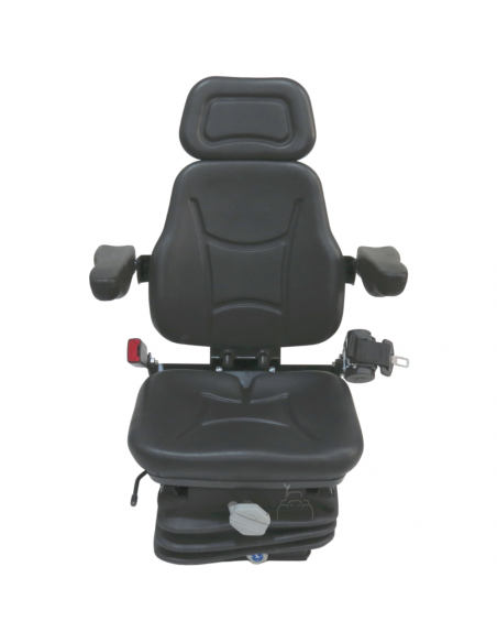 Asiento PVC negro con base suspensión mecánica