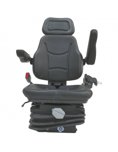 Asiento PVC negro con base suspensión mecánica