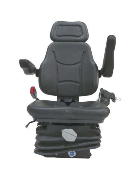 Asiento PVC negro con base suspensión mecánica