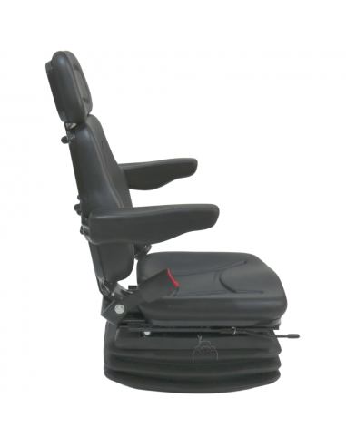 Asiento PVC negro con base suspensión mecánica