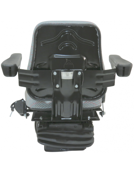 Asiento PVC negro con base suspensión mecánica