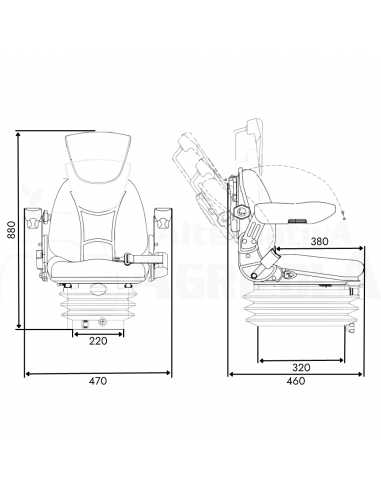 Asiento lujo suspensión mecánica y base giratoria