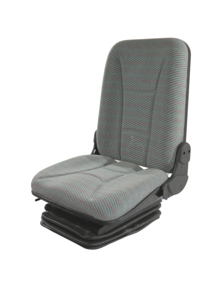 Asiento neumático 12V base 210 con respaldo alto en tela