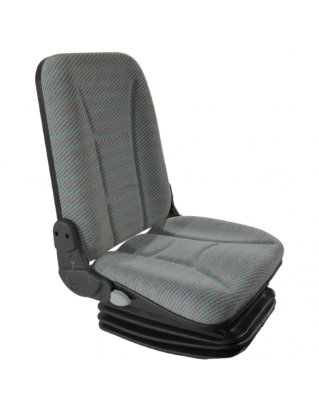 Asiento neumático 12V base 210 con respaldo alto en tela