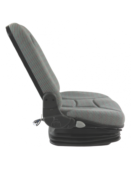 Asiento neumático 12V base 210 con respaldo alto en tela