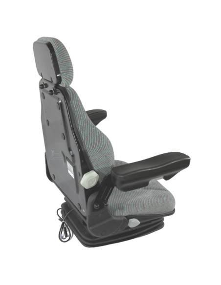 Asiento suspensión neumática 12V base 210 con brazos regulables