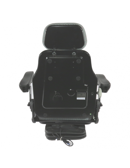 Asiento suspensión neumática 12V base 210 con brazos regulables