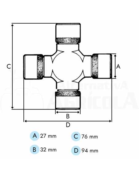 Cruceta categoría 4 nudo homocinético para transmisión
