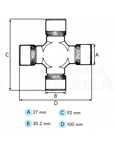 Cruceta categoría 4 nudo homocinético para transmisión