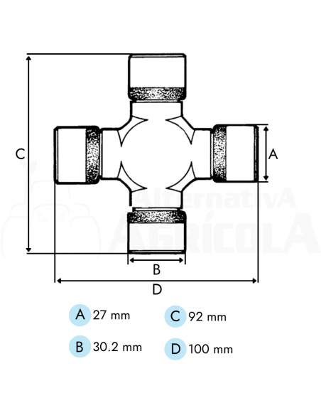 Cruceta categoría 4 nudo homocinético para transmisión