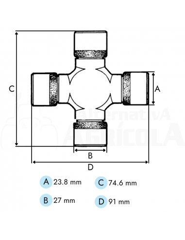Cruceta categoría 4 nudo homocinético para transmisión