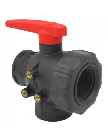 Válvula de bola 3 vías de flujo interrumpido 1"1/4