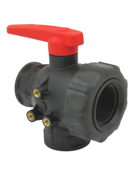 Válvula de bola 3 vías de flujo interrumpido 1"1/4
