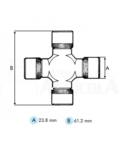 Cruceta 23.8 x 61.2 mm categoría 2 nudo transmisión