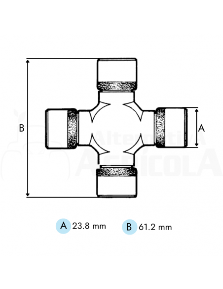 Cruceta 23.8 x 61.2 mm categoría 2 nudo transmisión