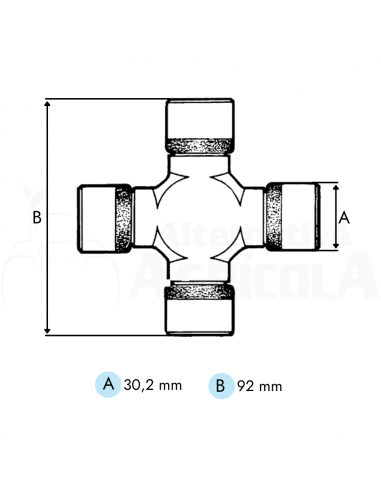 Transmisión cardan Categoría 6 x 1000 mm longitud tubo reforzado estrella 1"3/8 Z6