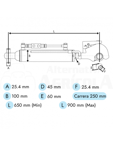 Tercer Punto Hidráulico 45-100/115-250 Enganche rápido - Rótula