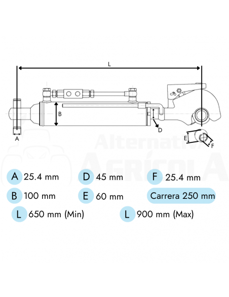 Tercer Punto Hidráulico 45-100/115-250 Enganche rápido - Rótula