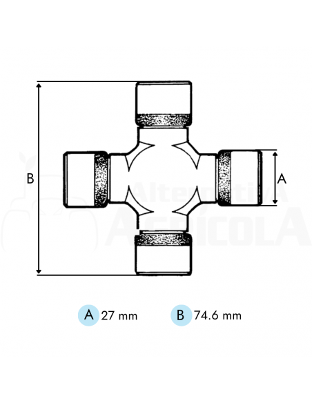 Transmisión cardan Categoría 4 x 1200 mm longitud tubo triangular 1"3/8 Z6