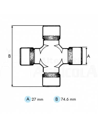 Transmisión Categoría 4 x 1000 mm embrague 2 discos Ø180mm tubo triangular 1"3/8 Z6
