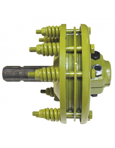 Embrague adaptador eje macho 1"3/8 Z6 y hembra 1"3/8 Z6 con 4 discos Ø200mm