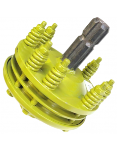 Embrague adaptador eje macho 1"3/8 Z6 y hembra 1"3/8 Z6 con 4 discos Ø180mm